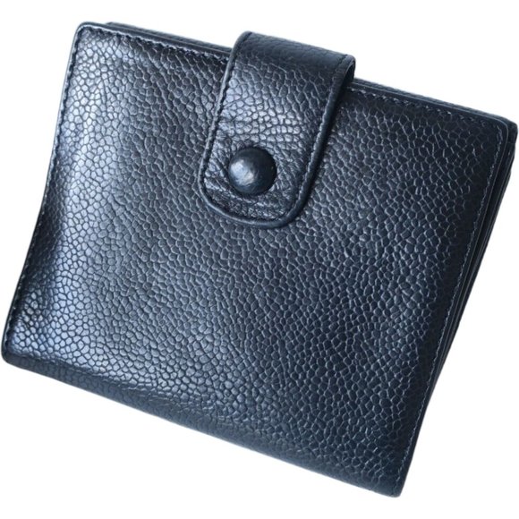 353119F V Chanel Wallet Black CC Caviar Leather - Picture 2 of 10